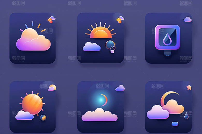 天气图标质感晴雨表素材