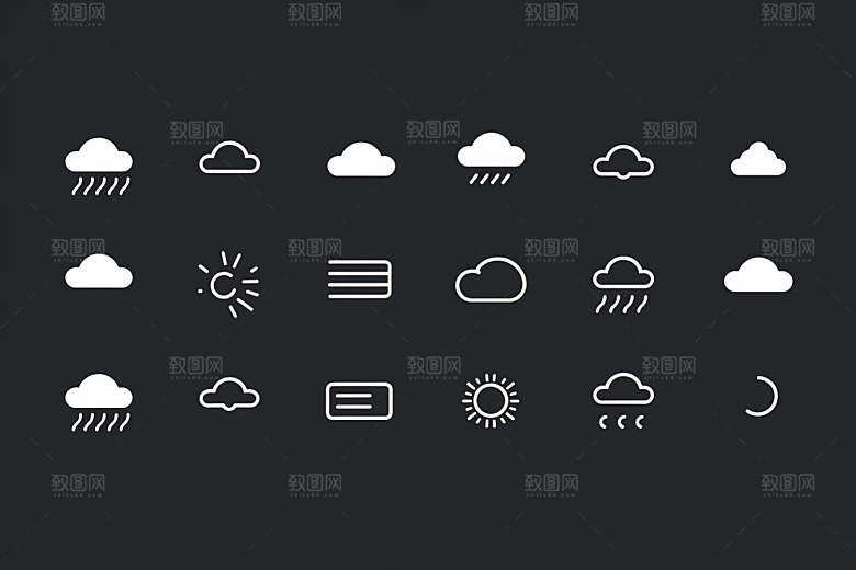 天气图标彩色图形素材