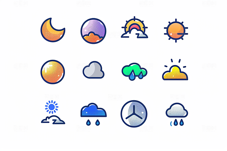 天气图标高清晴雨表素材