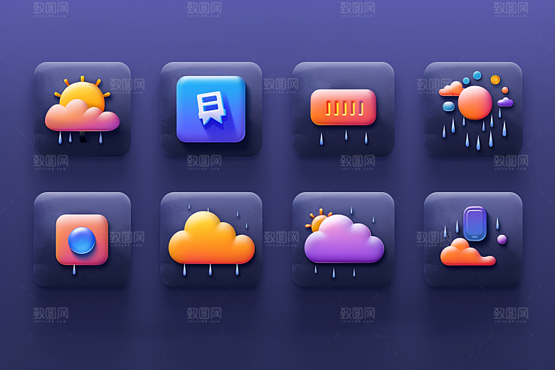天气图标彩色高清素材