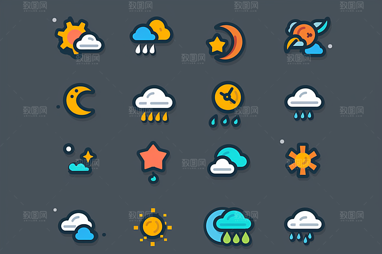 天气图标UI设计感素材