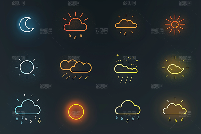 天气图标高清质感素材