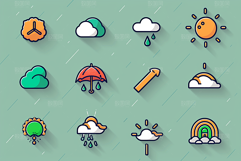 天气图标UI简约素材