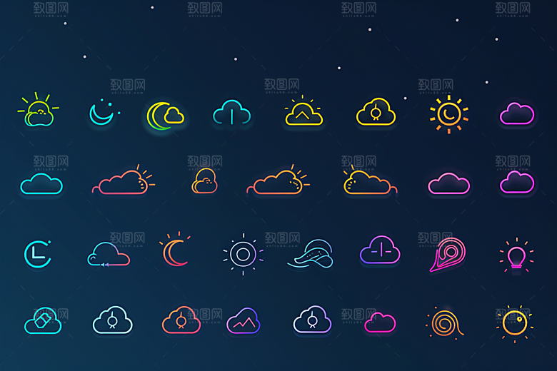 天气图标设计感天气预报素材