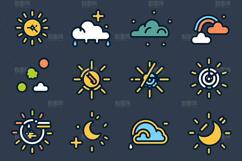 天气图标晴雨表高清素材