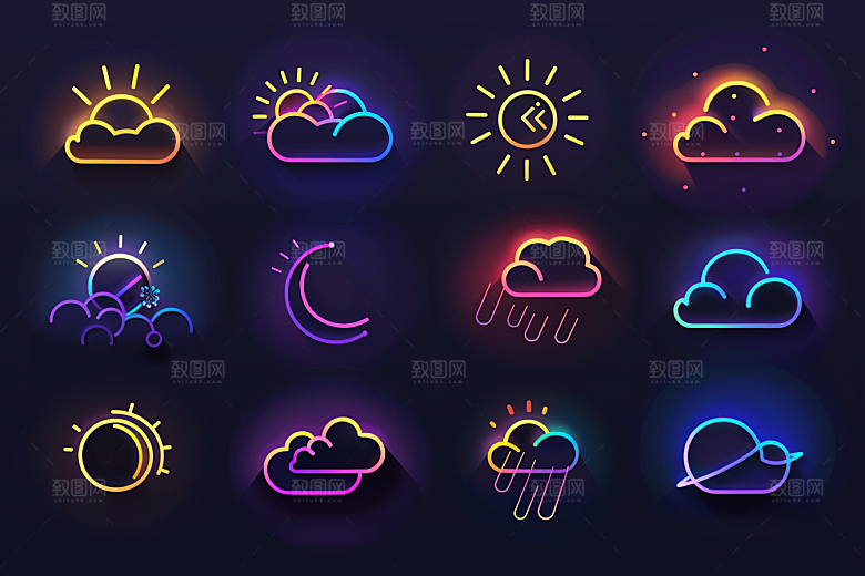 天气图标简约晴雨表素材