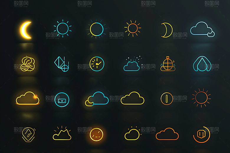 天气图标质感UI素材