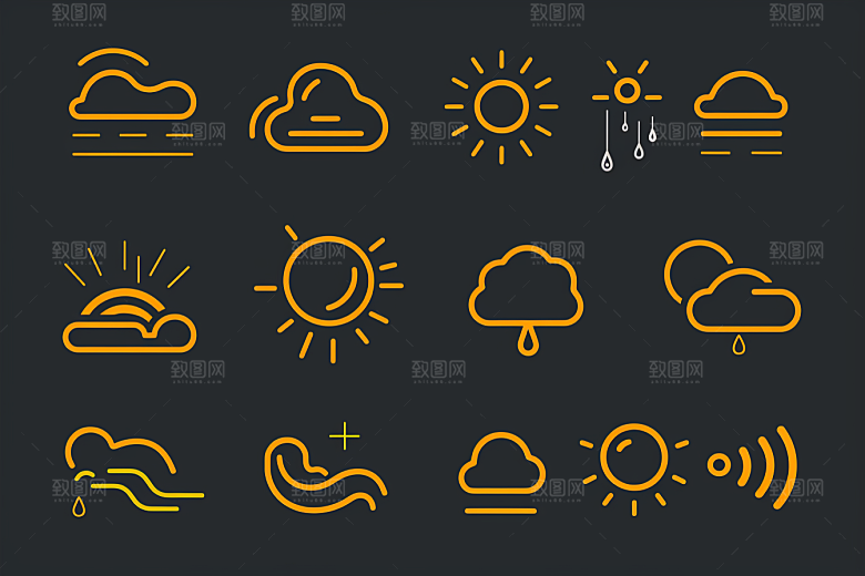 天气图标图形简约素材