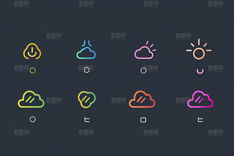 天气图标质感简约素材