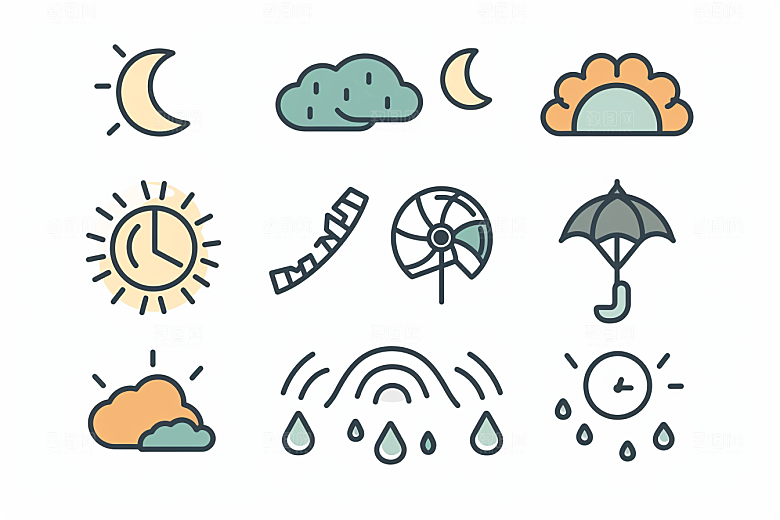 天气图标晴雨表界面素材