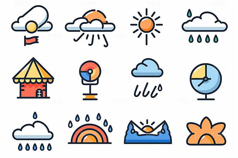 天气图标晴雨表高清素材
