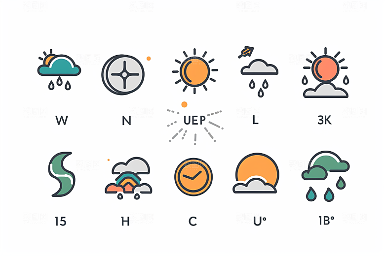 天气图标晴雨表简约素材