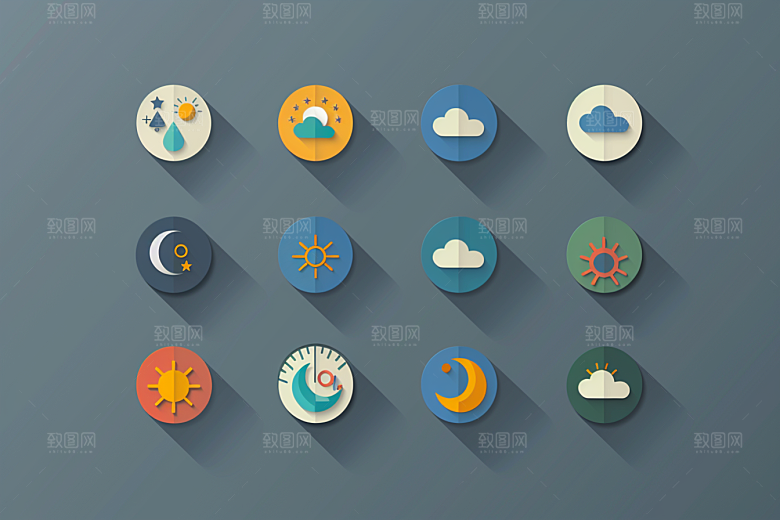 天气图标图形天气预报素材