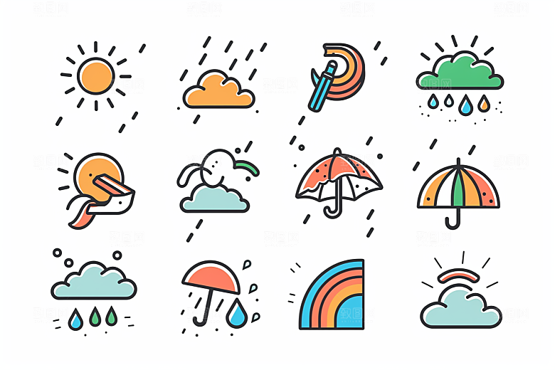 天气图标晴雨表UI素材