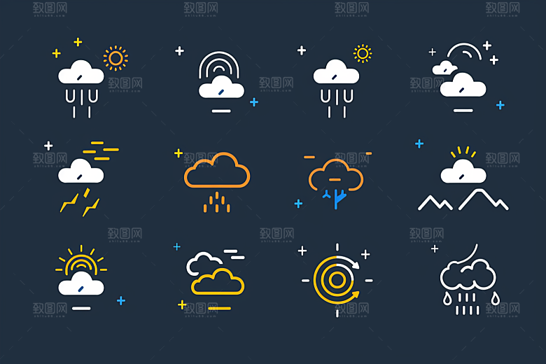 天气图标图形晴雨表素材