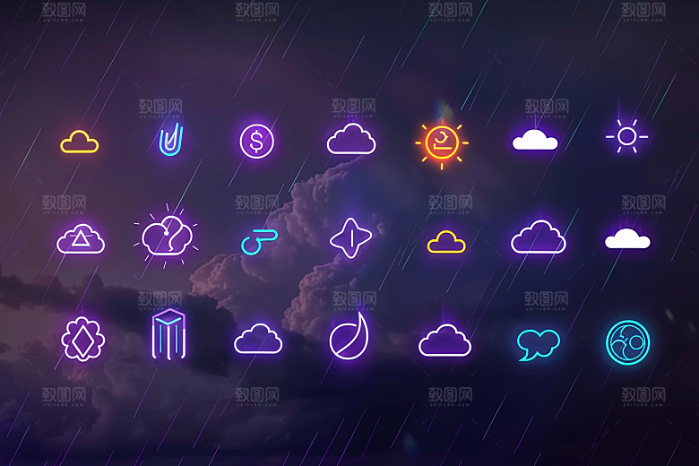 天气图标晴雨表高清素材
