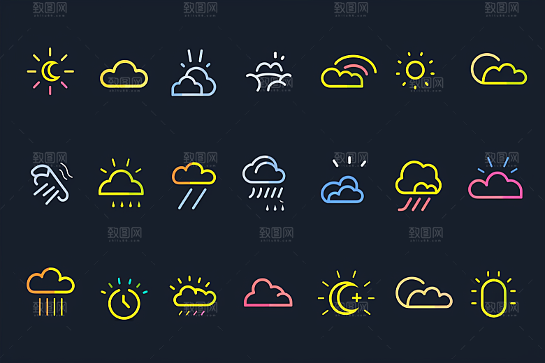 天气图标设计感天气预报素材