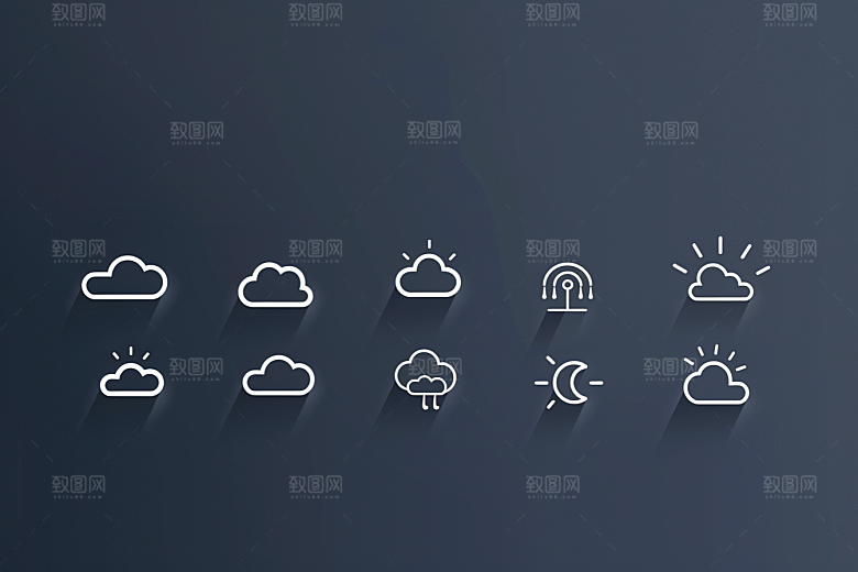 天气图标高清天气预报素材