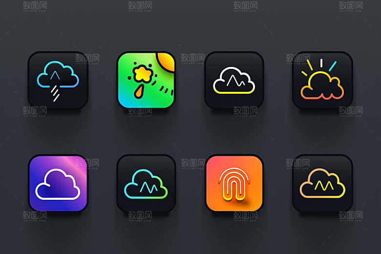天气图标简约图形素材