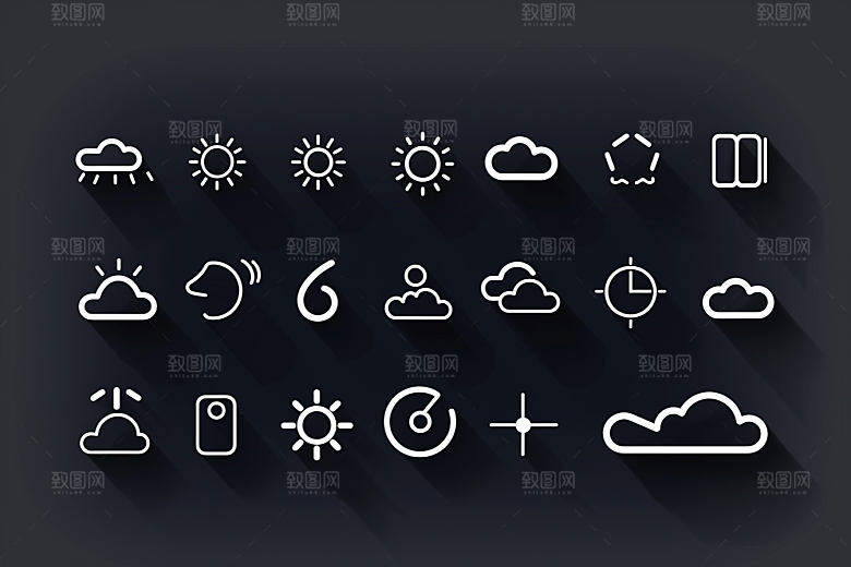 天气图标晴雨表界面素材