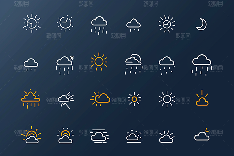 天气图标天气预报UI素材