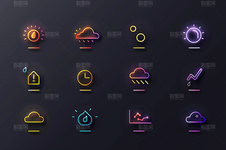 天气图标高清天气预报素材