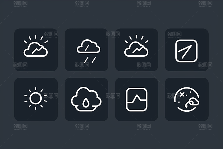 天气图标简约界面素材