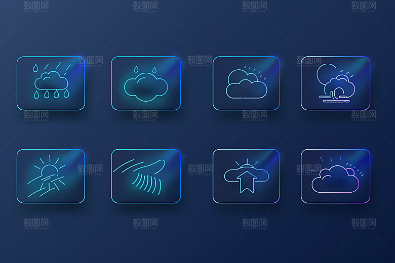 天气图标简约天气预报素材