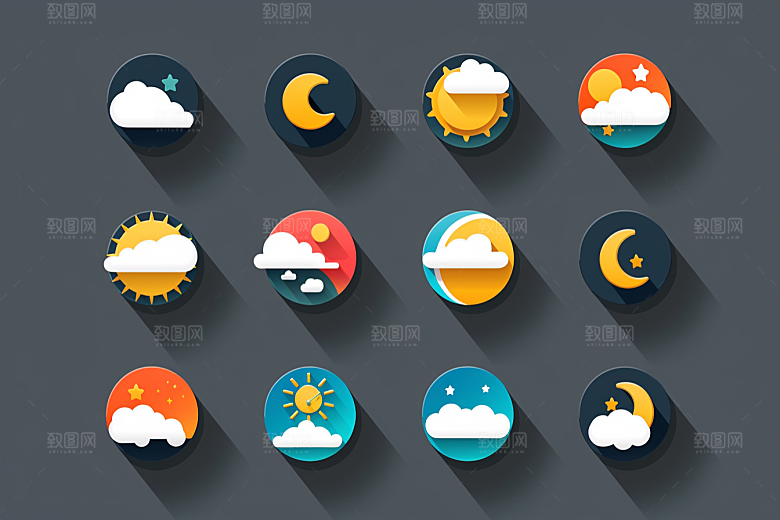 天气图标UI晴雨表素材