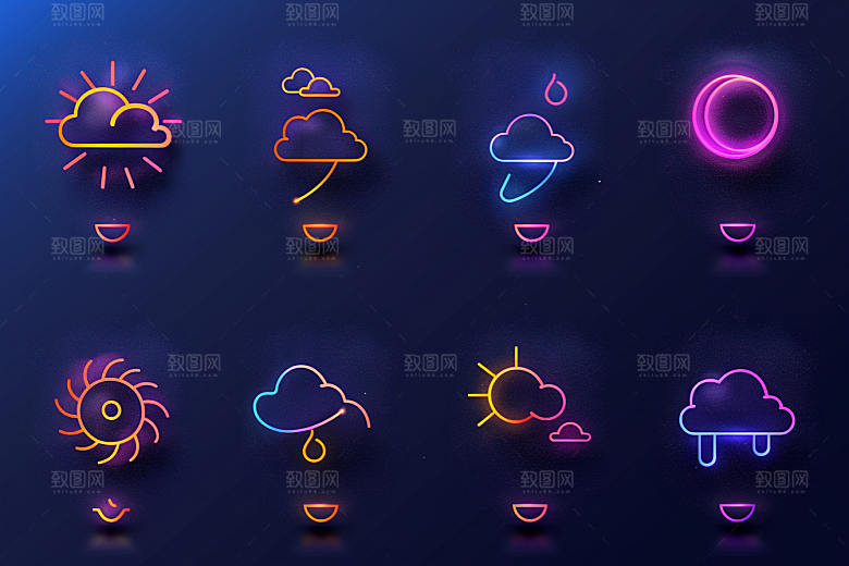 天气图标晴雨表UI素材
