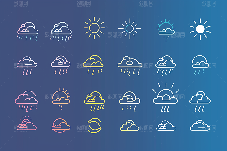 天气图标图形晴雨表素材