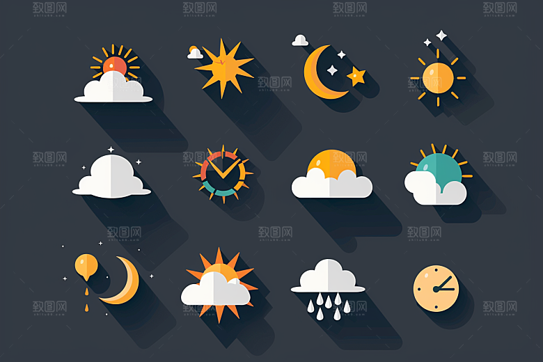 天气图标质感晴雨表素材