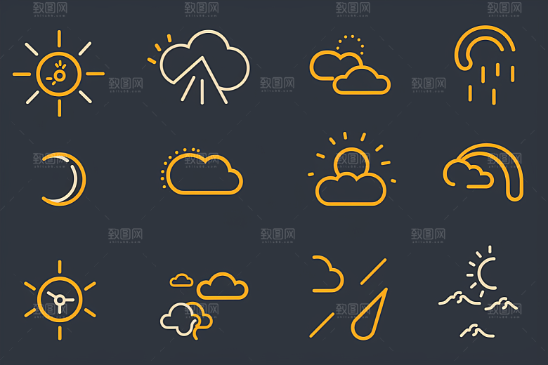 天气图标质感设计感素材