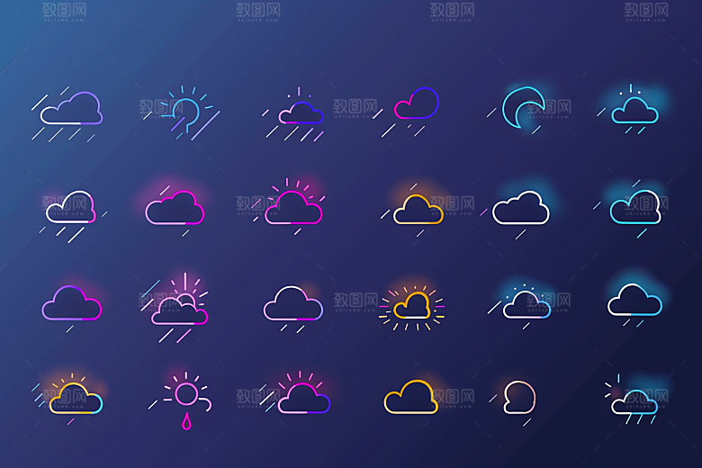 天气图标设计感质感素材