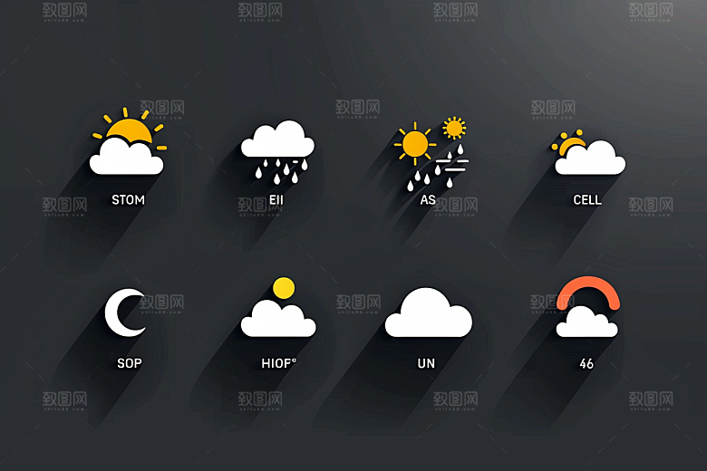 天气图标设计感质感素材
