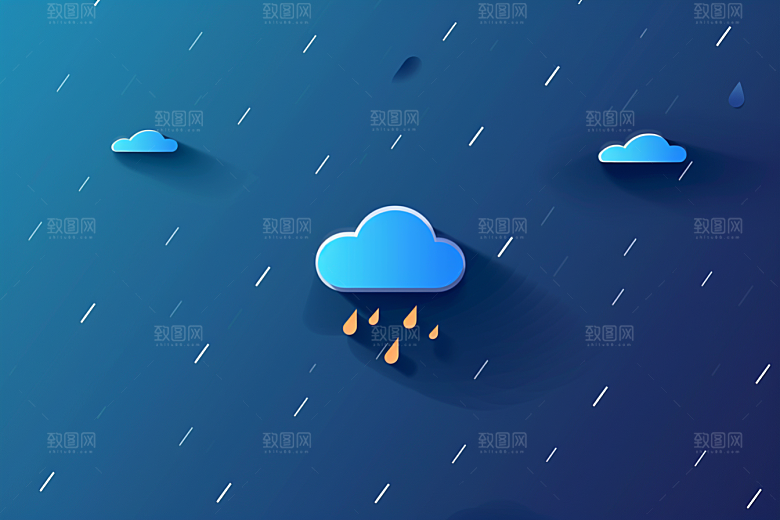 天气图标晴雨表彩色素材
