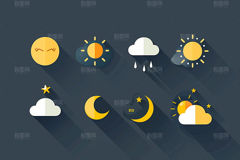 天气图标晴雨表质感素材