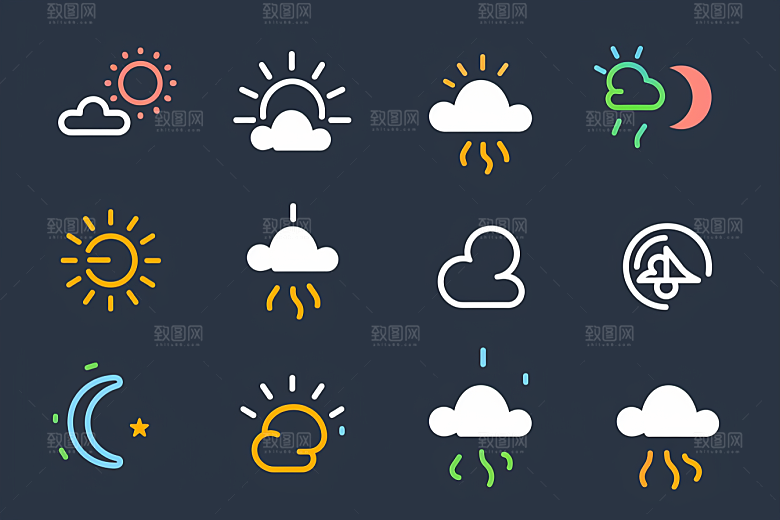 天气图标图形晴雨表素材