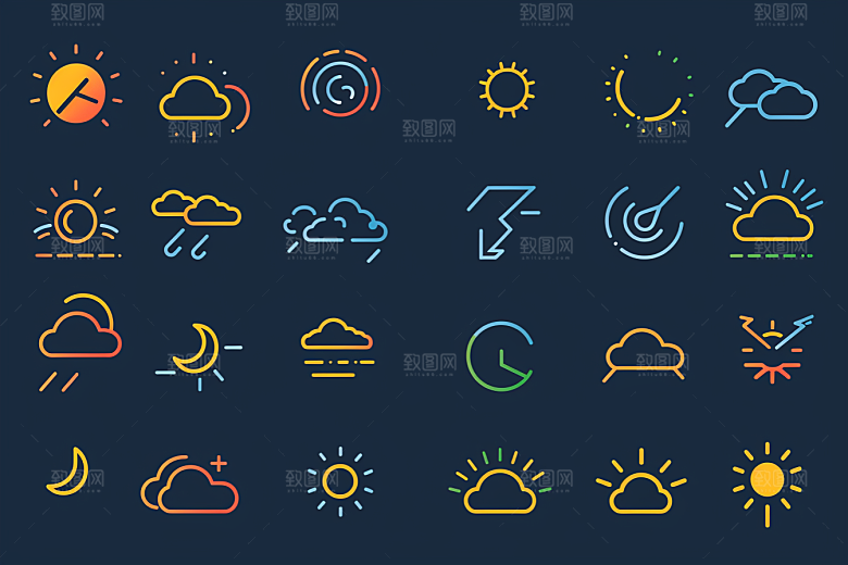 天气图标天气预报UI素材