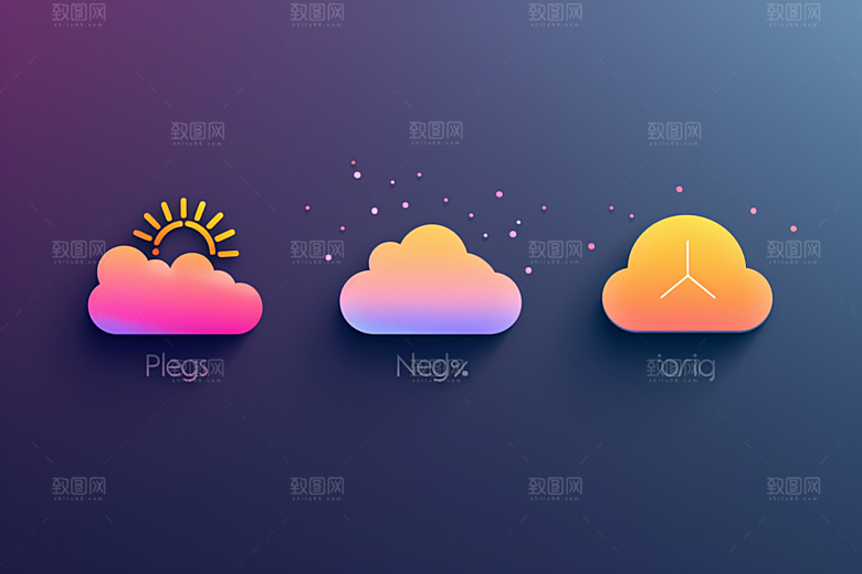 天气图标天气预报界面素材
