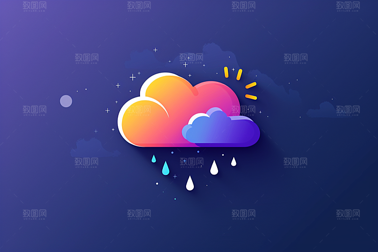 天气图标彩色界面素材