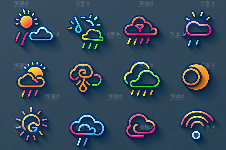 天气图标晴雨表高清素材