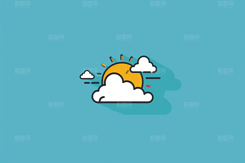 天气图标天气预报彩色素材