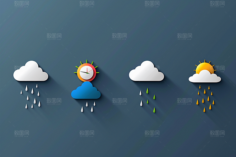 天气图标设计感界面素材