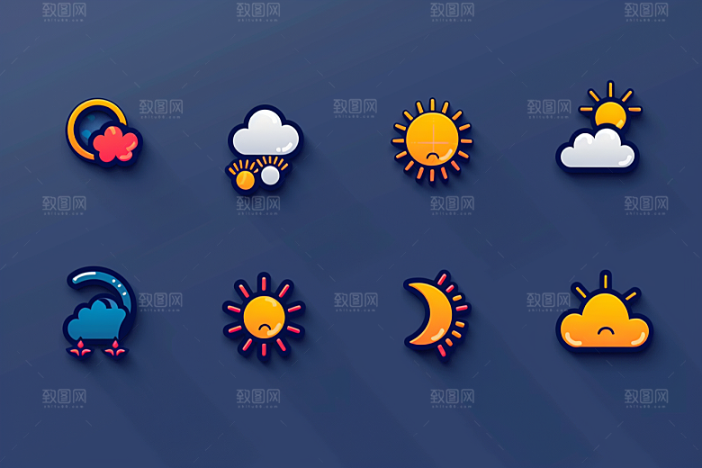 天气图标UI设计感素材