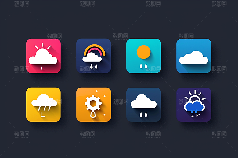 天气图标UI彩色素材