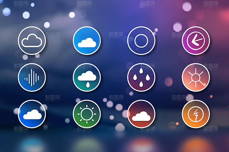 天气图标天气预报UI素材