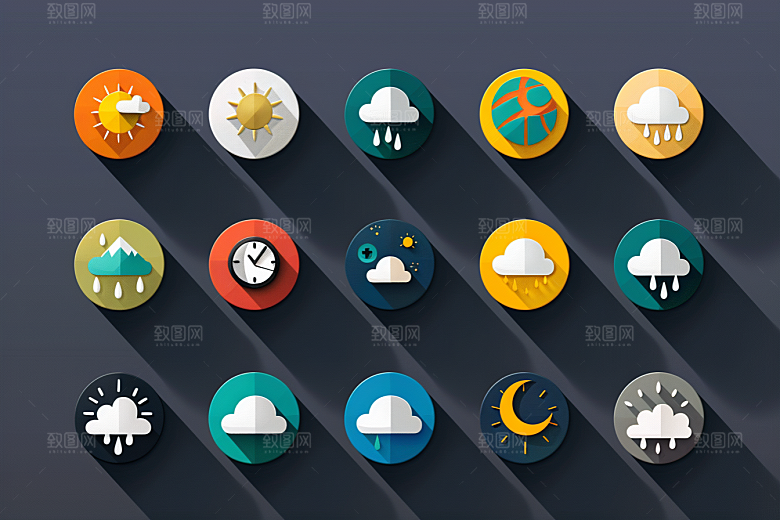 天气图标晴雨表UI素材