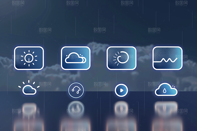 天气图标简约UI素材
