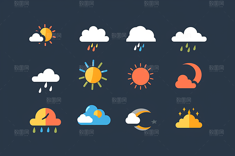 天气图标质感高清素材